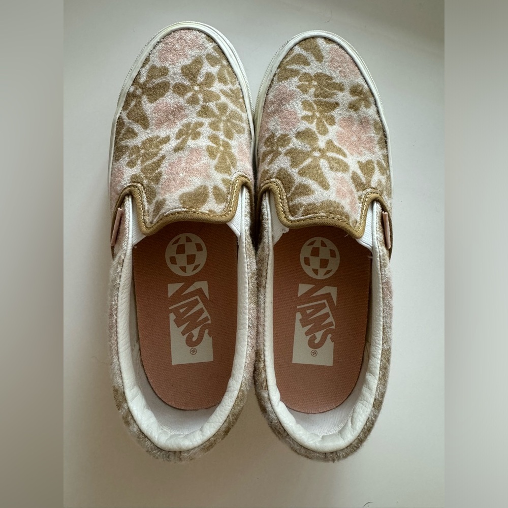 Vans Floral Velvet Slip Ons